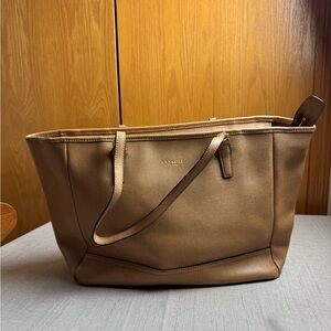 Coach Leather Tote Bag Tan
